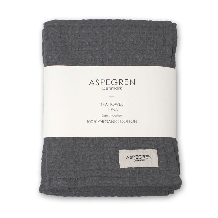 Aspegren Denmark Geschirrtuch North Dark Grey Dunkelgrau Waffelstruktur 50x70 Baumwolle nordery