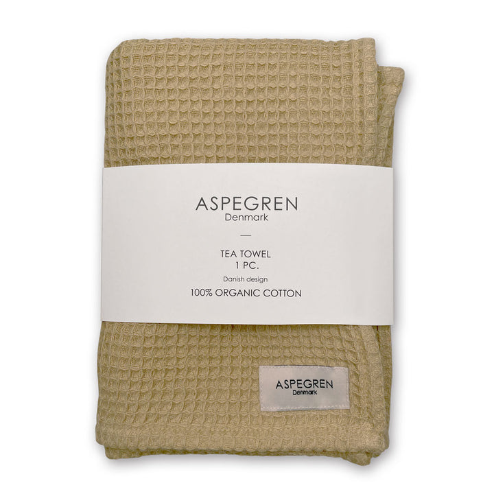 Aspegren Denmark Geschirrtuch Waffelstruktur North Khaki goldolive Baumwolle nordery