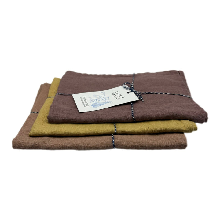 Geschenkbox 3er Set Leinen Geschirrtücher Sunrise Linen Tales nordery