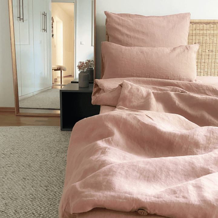 Leinen Bettwäsche-Set ANEA - Rosa