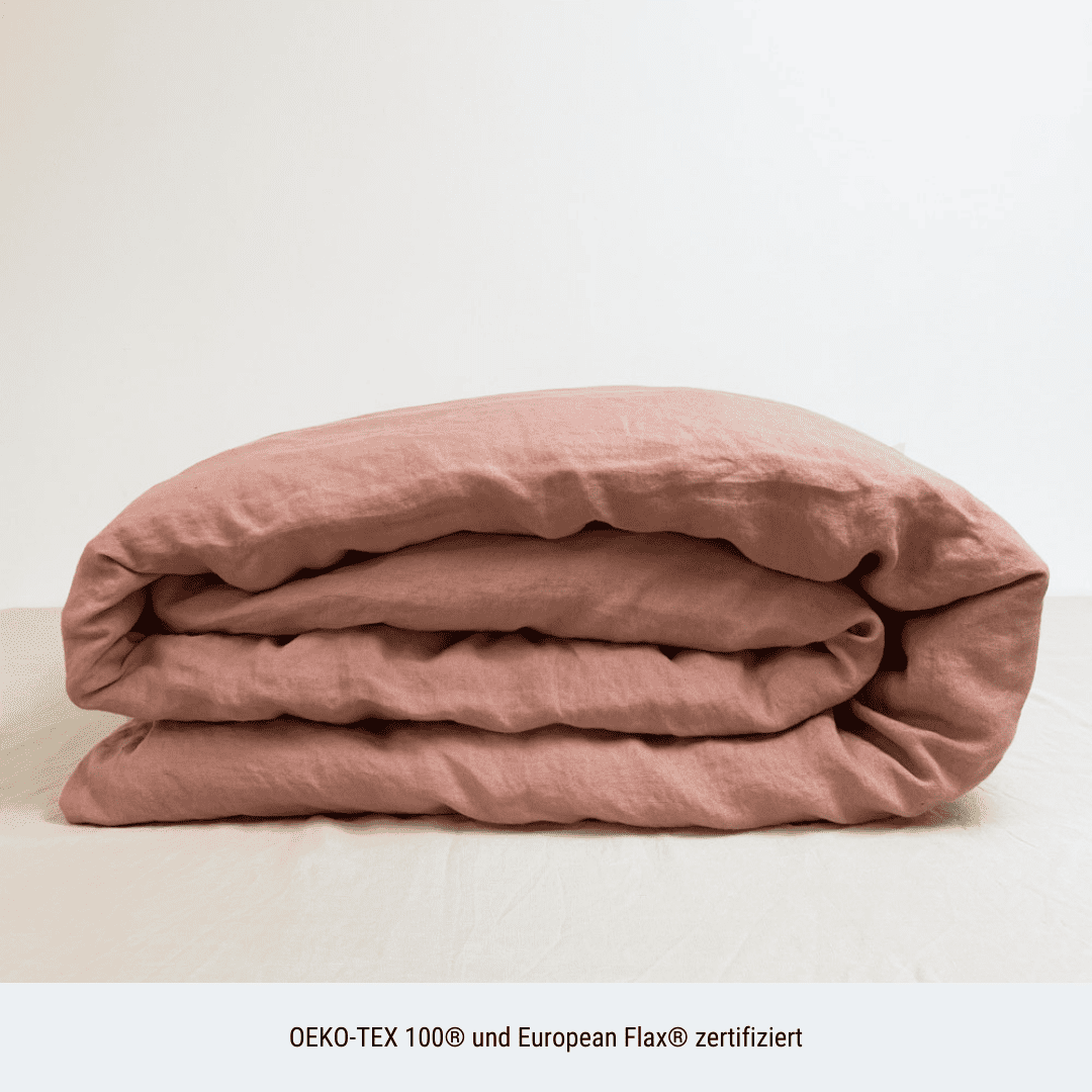 Leinen Bettwäsche-Set "Anea" - Rosa