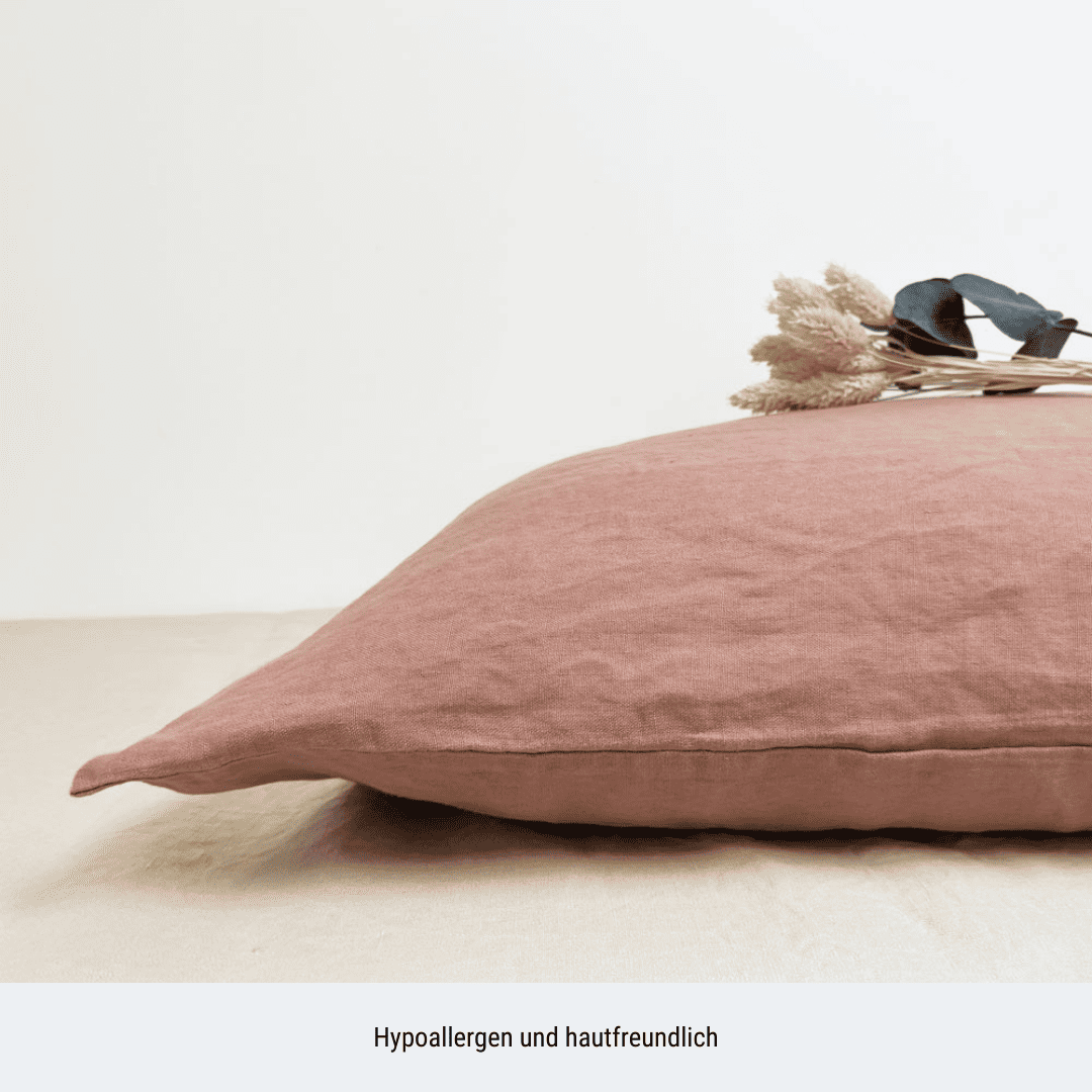 Leinen Bettwäsche-Set "Anea" - Rosa