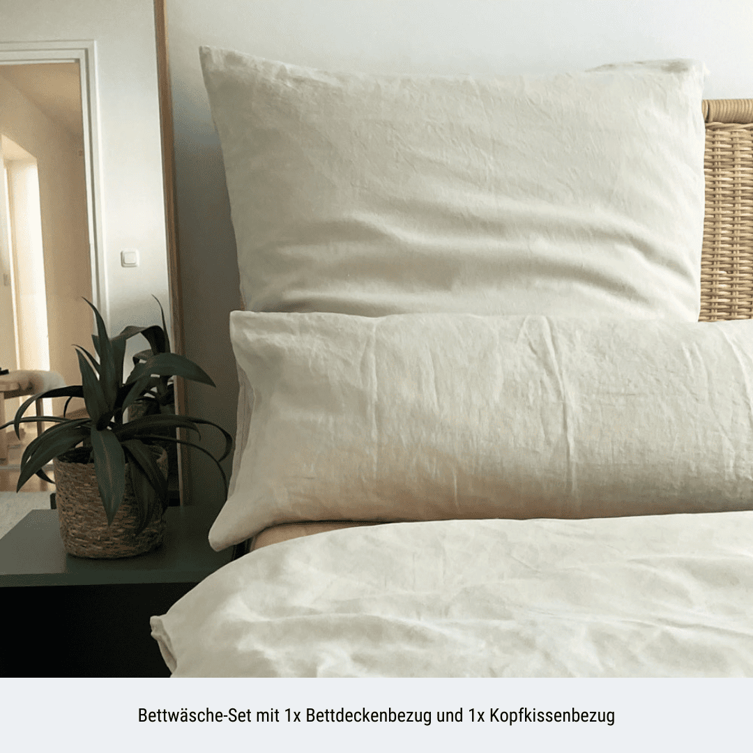 Leinen Bettwäsche-Set EDLA - Champagner Ambiente Schlafzimmer