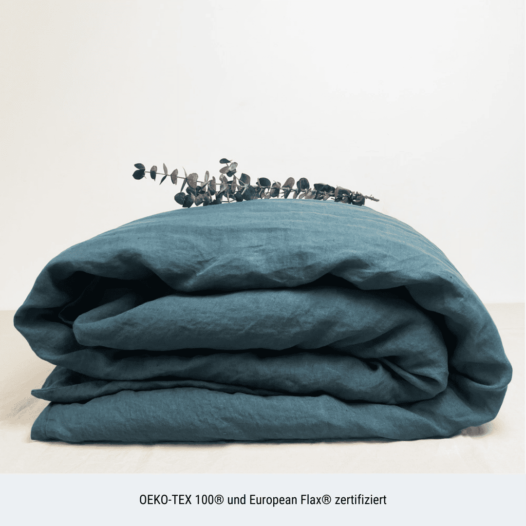 Leinen Bettwäsche-Set "Liva" - Graublau