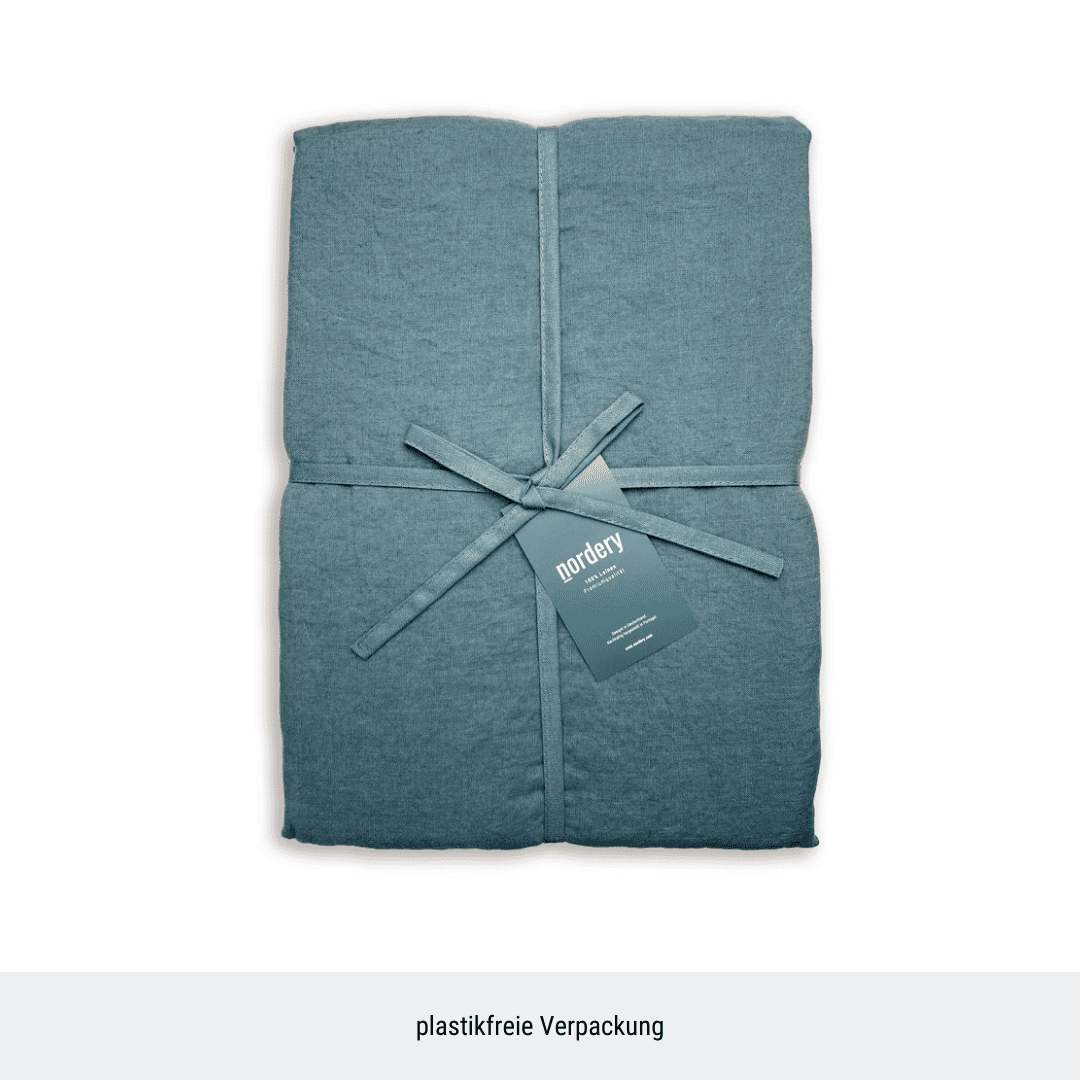 Leinen Bettwäsche-Set "Liva" - Graublau