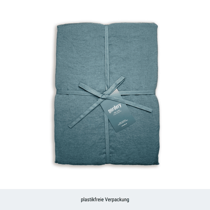 Leinen Bettwäsche-Set LIVA - Graublau Verpackung