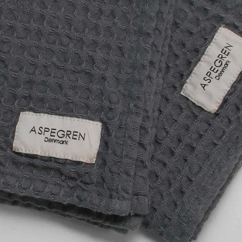 Aspegren Denmark Geschirrtuch North Dark Grey Dunkelgrau Waffelstruktur 50x70 Baumwolle nordery
