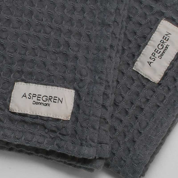 Aspegren Denmark Geschirrtuch North Dark Grey Dunkelgrau Waffelstruktur 50x70 Baumwolle nordery