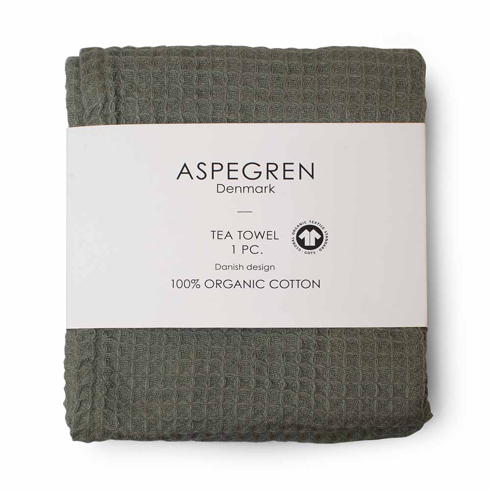 Aspegren Denmark Geschirrtuch Waffelstruktur North Olive olivgruen Baumwolle nordery