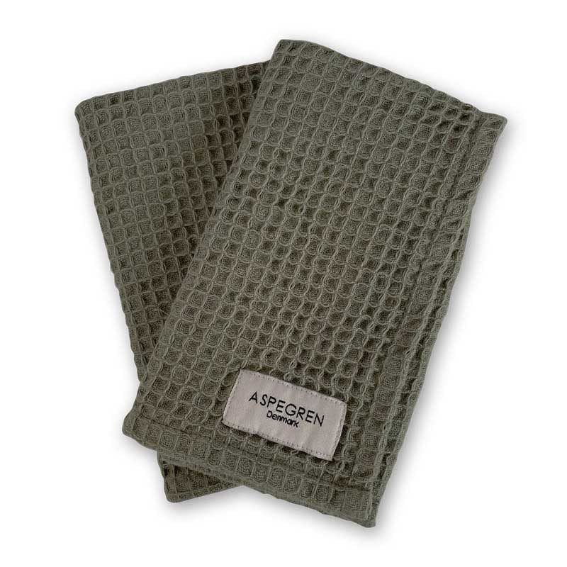 Aspegren Denmark Geschirrtuch Waffelstruktur North Olive olivgruen Baumwolle nordery