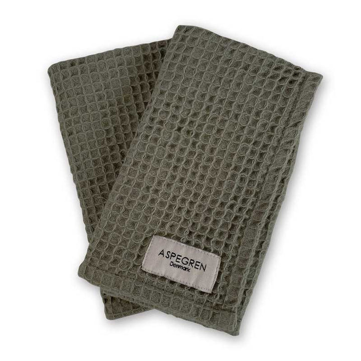 Aspegren Denmark Geschirrtuch Waffelstruktur North Olive olivgruen Baumwolle nordery
