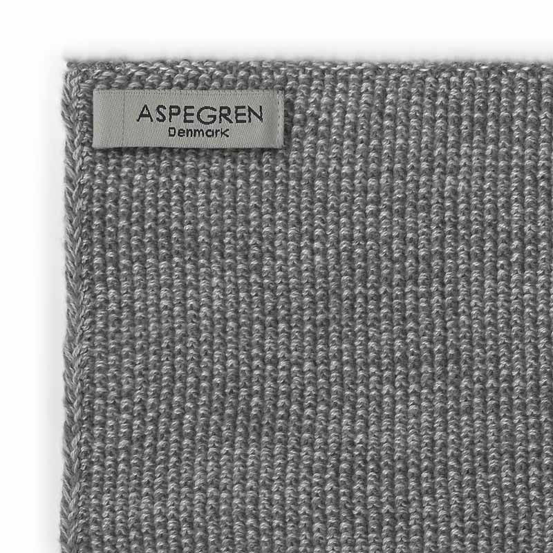 Aspegren Denmark Spültuch Solid Gray Light grau zwei Farben gestrickt 2er-Set GOTS nachhaltig nordery