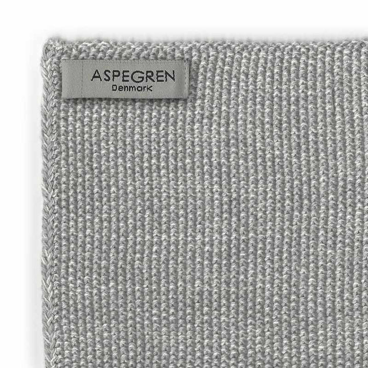 Aspegren Denmark Spültuch Solid Gray Light grau zwei Farben gestrickt 2er-Set nordery