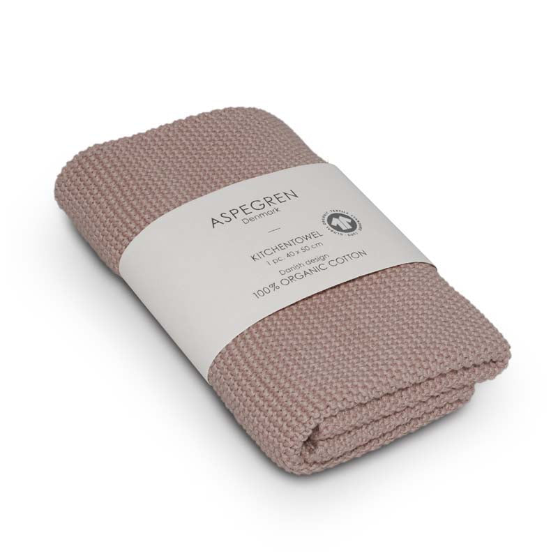 Aspegren Denmark Spültuch Solid Mauve Zartrose gestrickt nordery