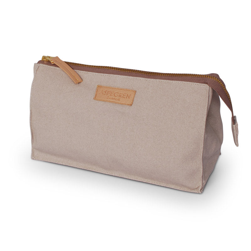 M MAKRINA Kosmetiktasche Aus Kunstleder – Beige, Geräumig, Mit Reißverschluss, Perfekt Für Reisen