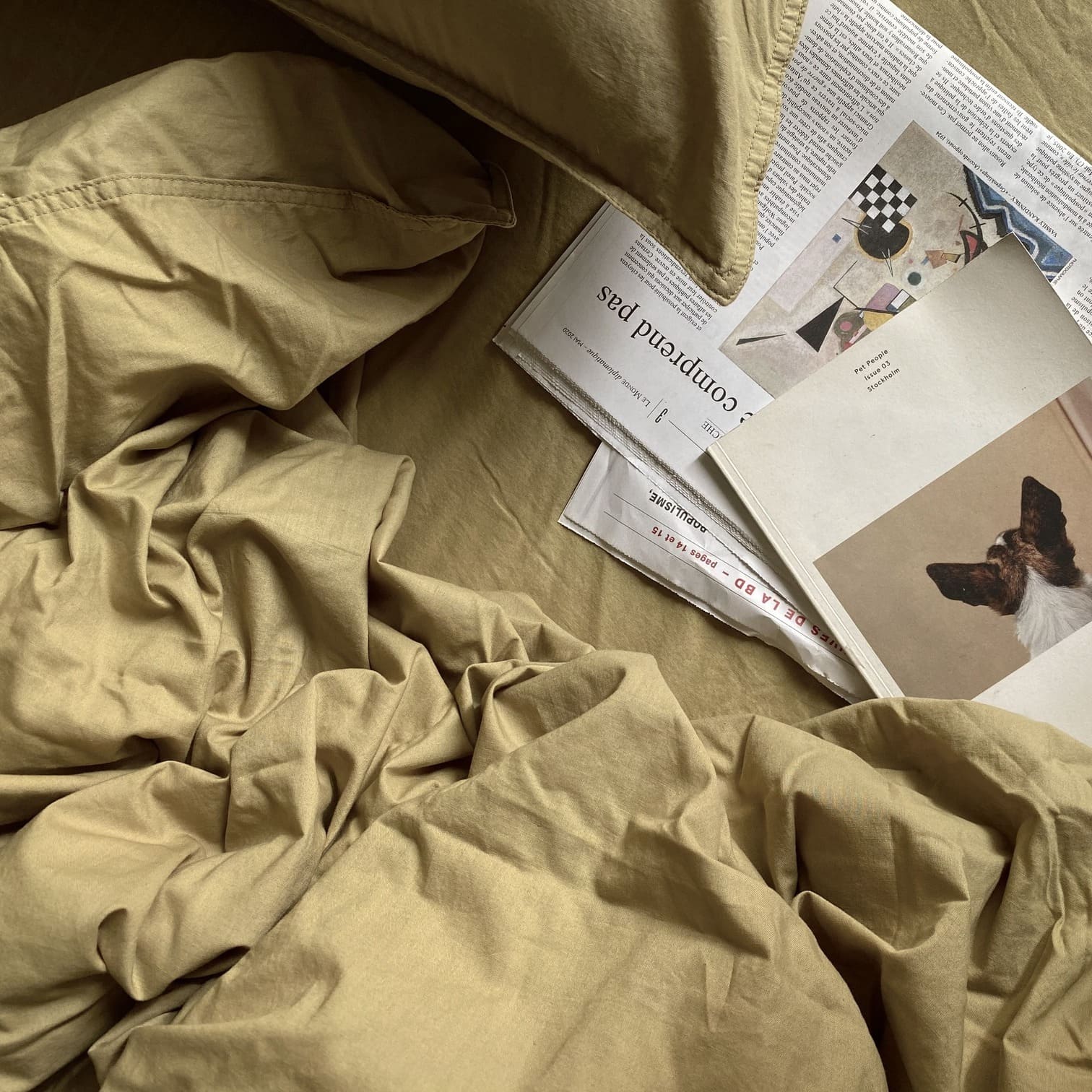 Spannbettlaken "Bosco" Bettwäsche & Decken  Olive Goldbeige midnatt nordery