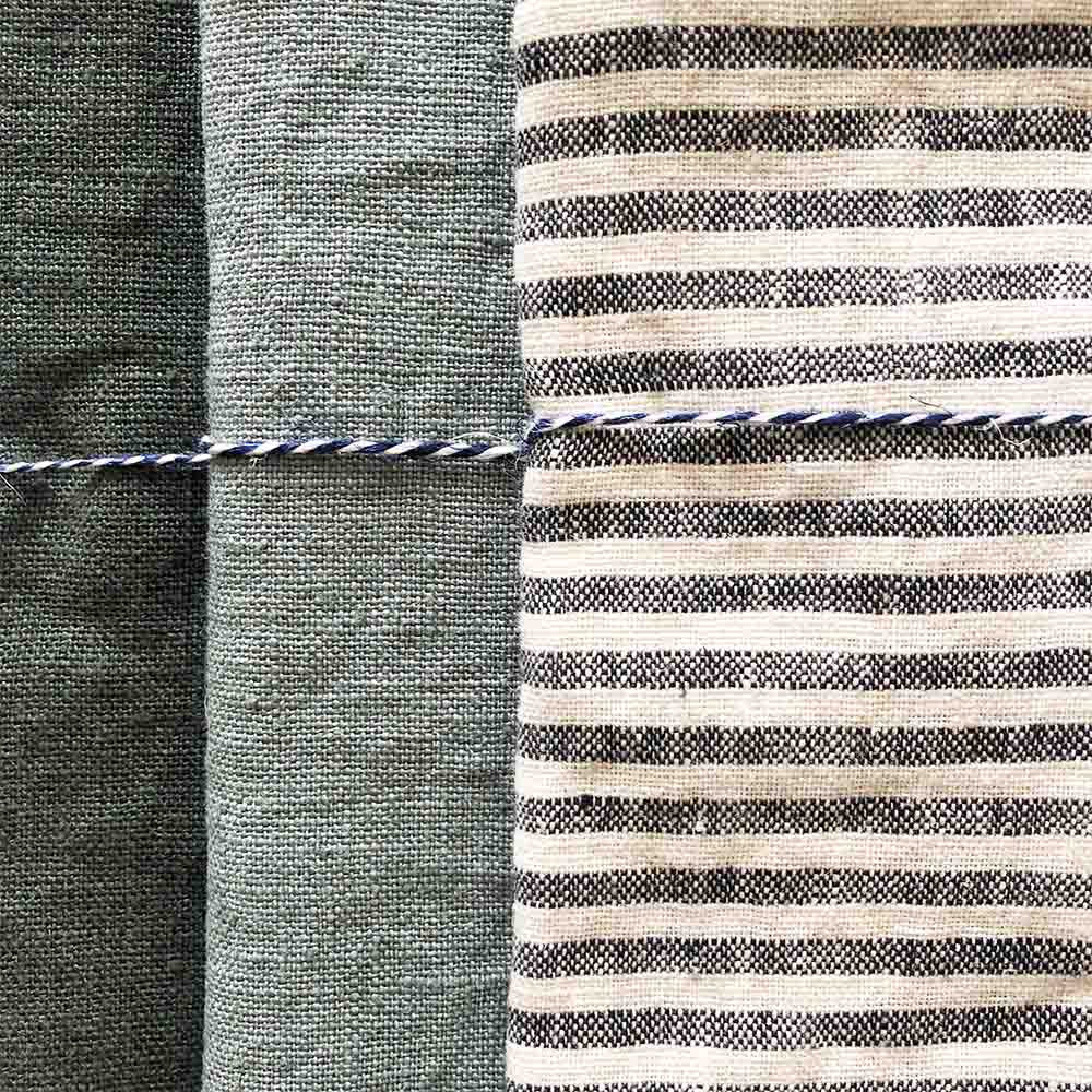 Geschenkbox 3er Set Leinen Geschirrtücher Green Harmony Linen Tales nordery