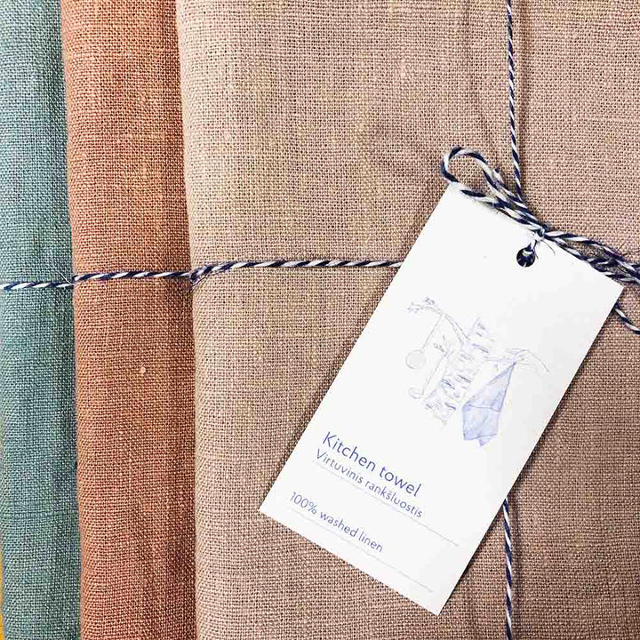Geschenkbox 3er Set Leinen Geschirrtücher Pastell Linen Tales nordery