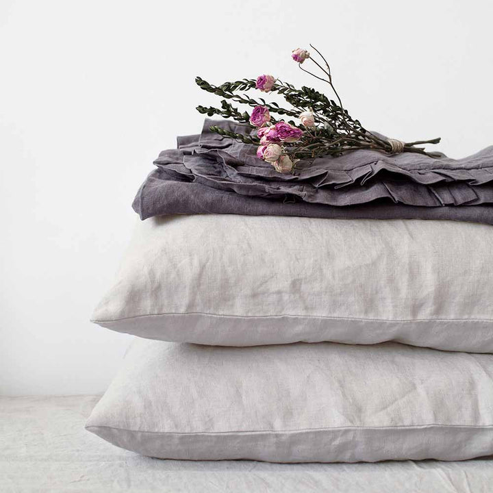 linen tales leinen bettwäsche kissenbezug silver silbergrau nordery