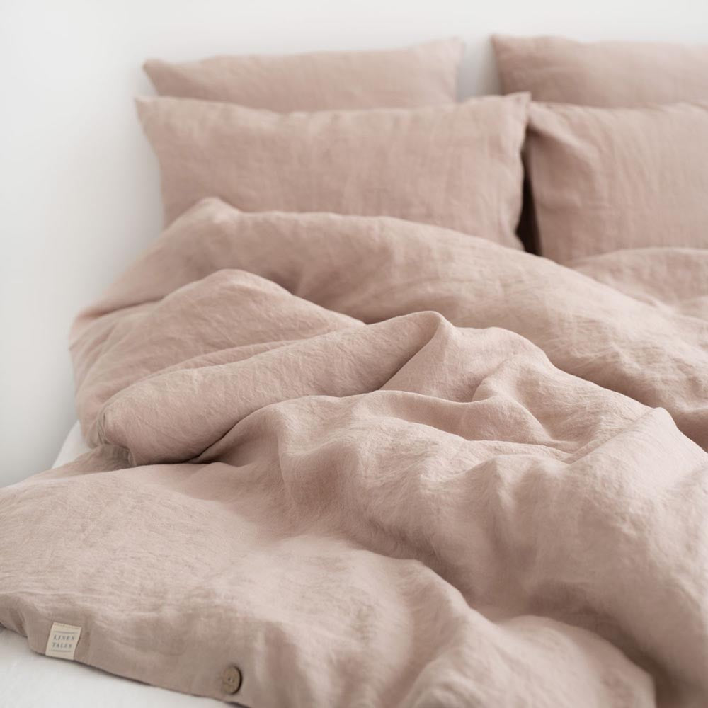 Linen Tales Leinen Bettwäscheset Portobello zartrose 80x80 40x80 nordery