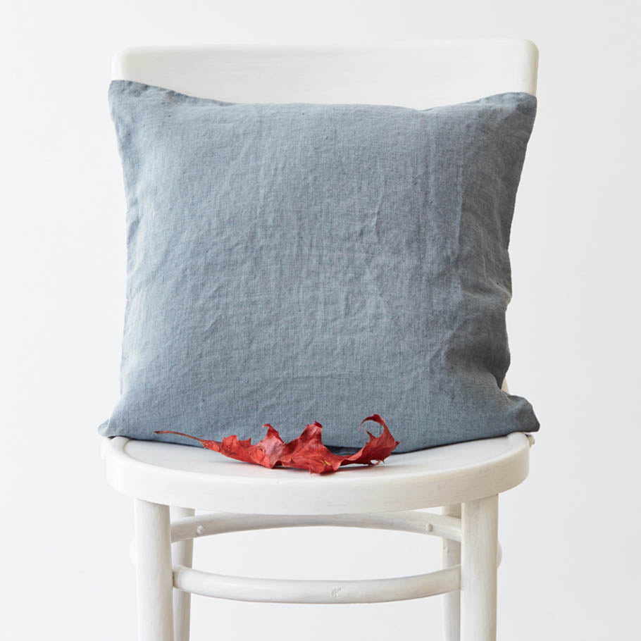 Linen Tales Kissenbezug Blue Fog nebelblau Leinen nordery