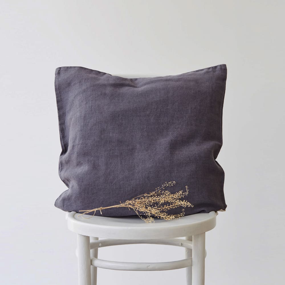Linen Tales Kissenbezug DArk Grey dunkelgrau Leinen nordery