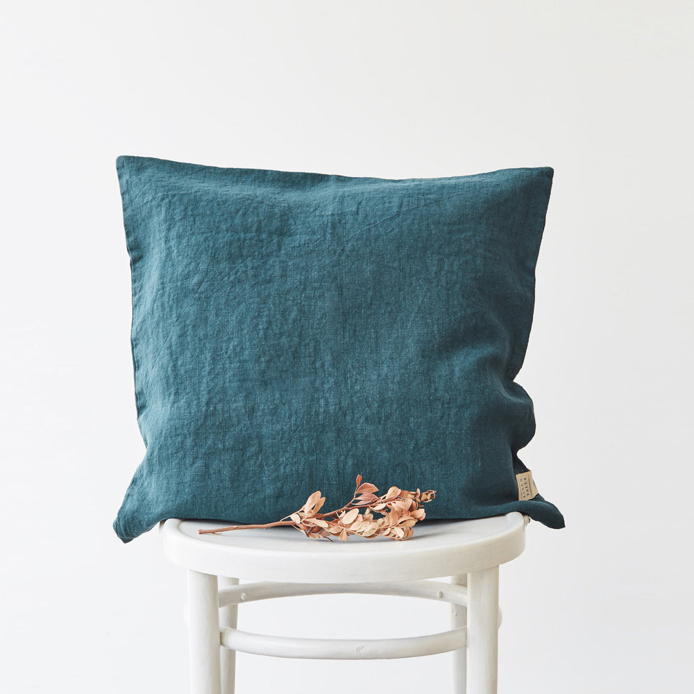 Linen Tales Kissenbezug deep water petrol Leinen nordery