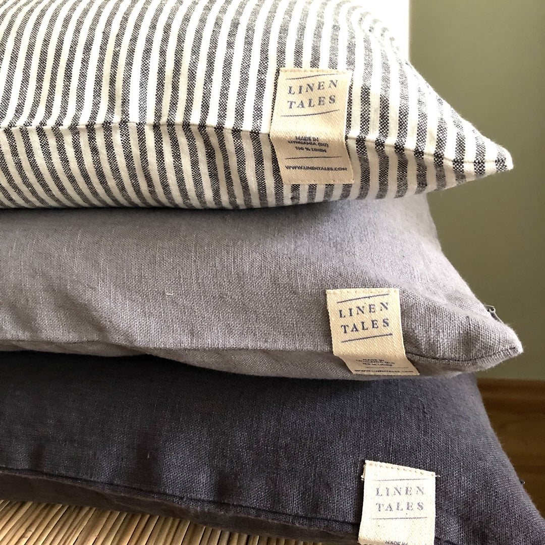 Linen Tales Kissenbezug dunkelgrau Leinen nordery