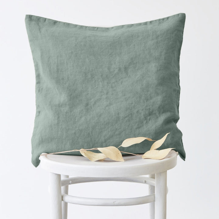 Linen Tales Kissenbezug green milieu graugruen Leinen nordery