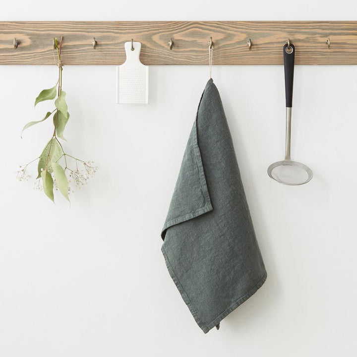 Linen Tales Leinen Geschirrtuch Forest Green graugruen nordery