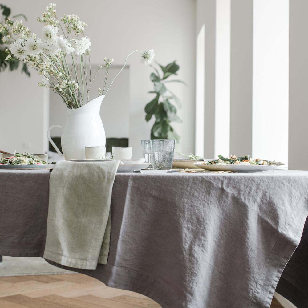 Linen Tales Leinen Tischdecke Ash Grey grau nordery