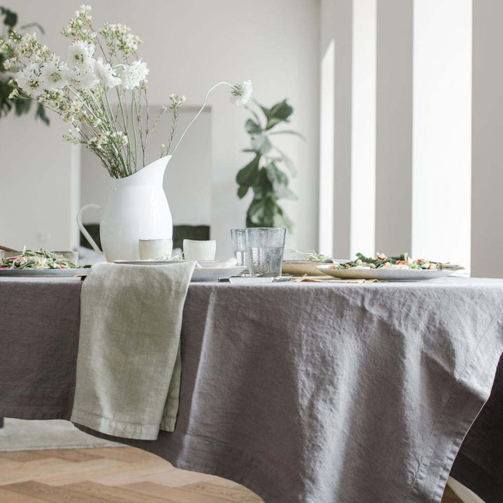 Linen Tales Leinen Tischdecke Ash Grey grau nordery