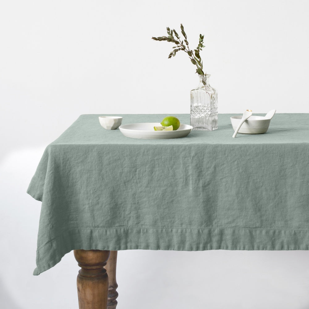 Linen Tales Leinen Tischdecke Green Milieu graugruen nordery