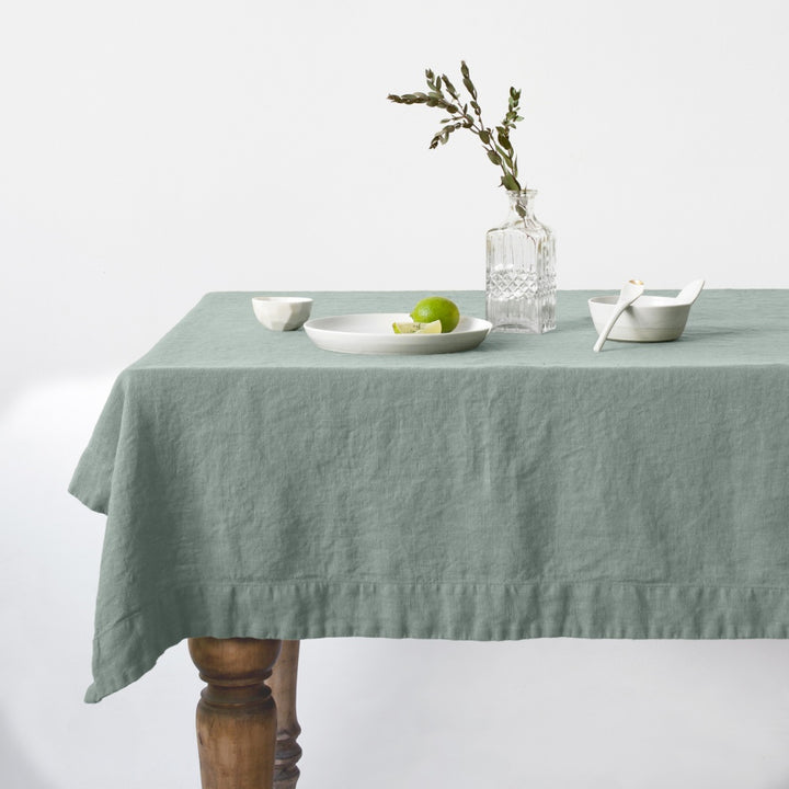 Linen Tales Leinen Tischdecke Green Milieu graugruen nordery