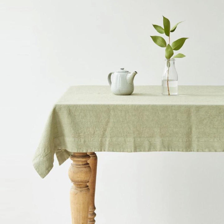 Linen Tales Leinen Tischdecke Sage Green salbeigruen 40x150 140x200 140x250 nordery