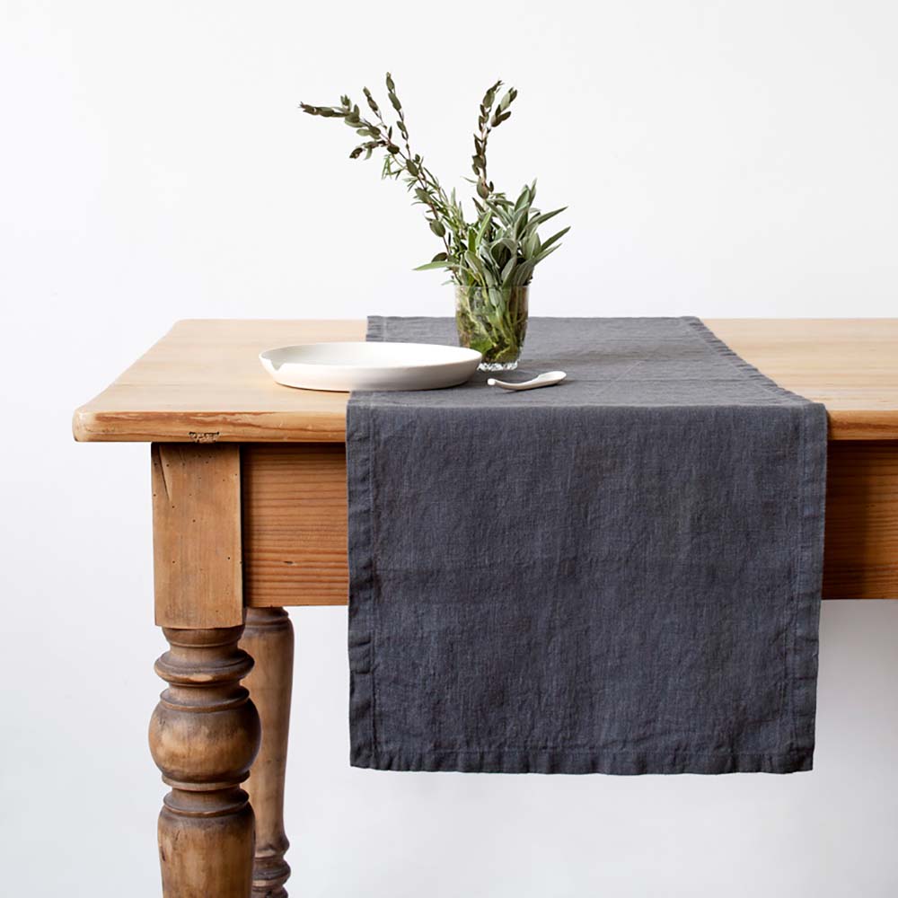 Linen Tales Leinen Tischdecke Dark Grey dunkelgrau nordery