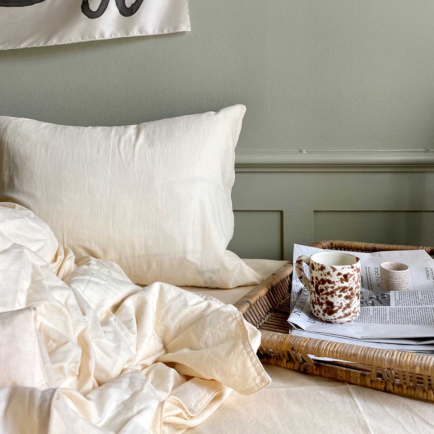 midnatt Bettdeckenbezug Sorbetto Creme Biobaumwolle nachhaltig