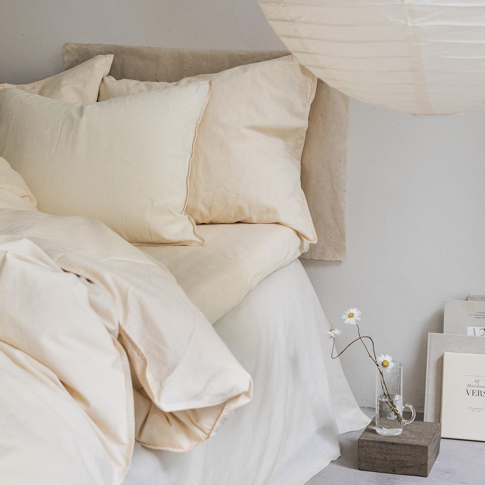 midnatt Bettdeckenbezug Sorbetto Creme Biobaumwolle