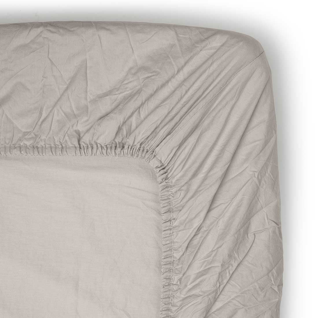 Midnatt Spannbettlaken Pebble grau Bio-Baumwolle  GOTS-zertifiziert nordery