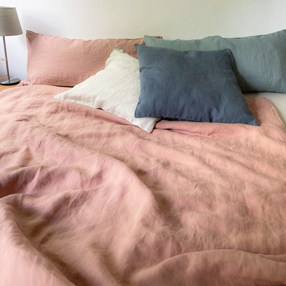 Leinen Kissenhülle EDLA - Champagner Ambiente Schlafzimmer