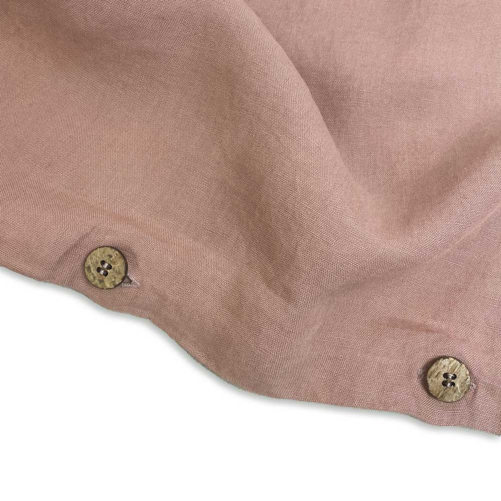 Leinen Bettdeckenbezug ANEA - Rosa Knopfverschluss Detail