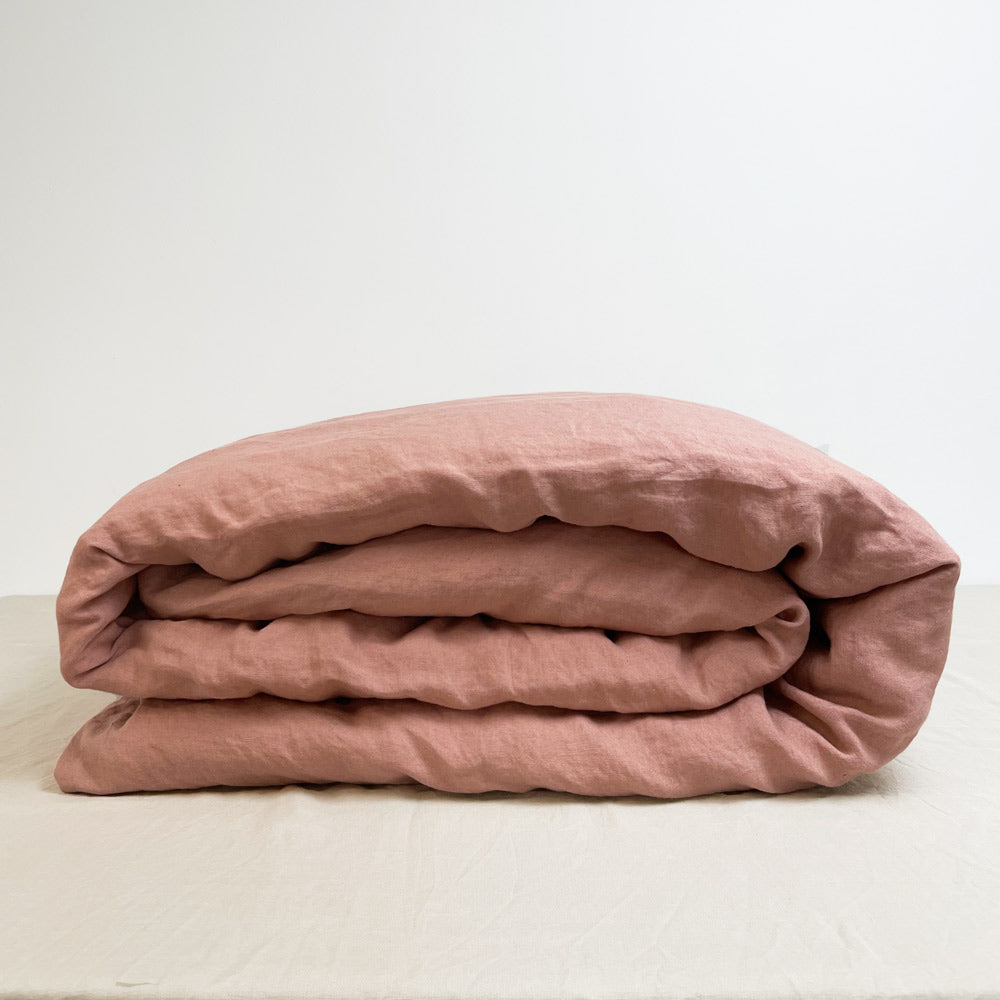 nordery premium collection Bettwäsche Bettbezug Leinen Anea puderrosa nachhaltig  zertifiziert 135x200 155x220 200x200 cm