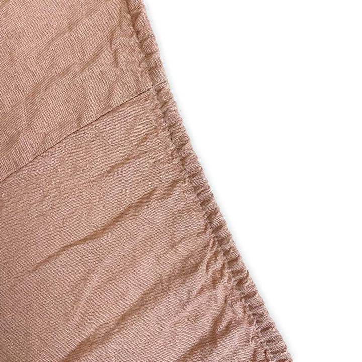 Leinen Spannbettlaken ANEA - Rosa Detail