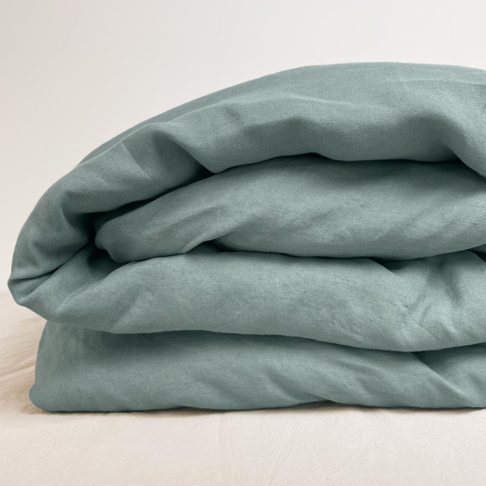 nordery premium collection Bettwäsche Bettbezug Leinen Joan graugruen nachhaltig  zertifiziert 135x200 155x220 200x200 cm