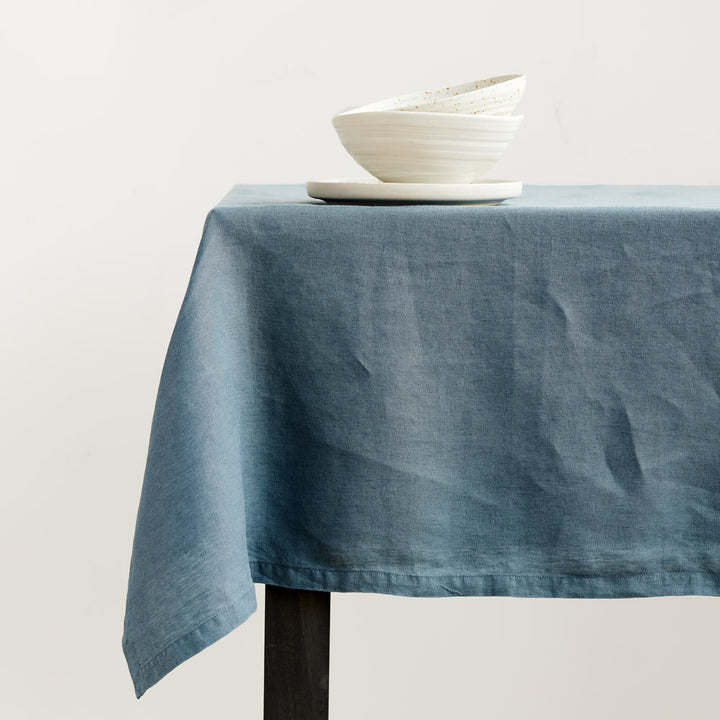 Leinen Tischdecke LIVA - Graublau 140 x 200 cm