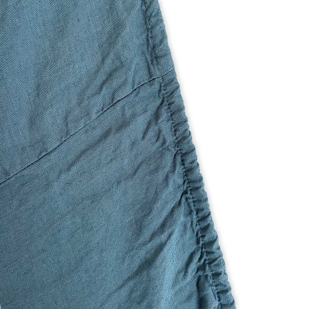 Leinen Spannbettlaken LIVA - Graublau Detail