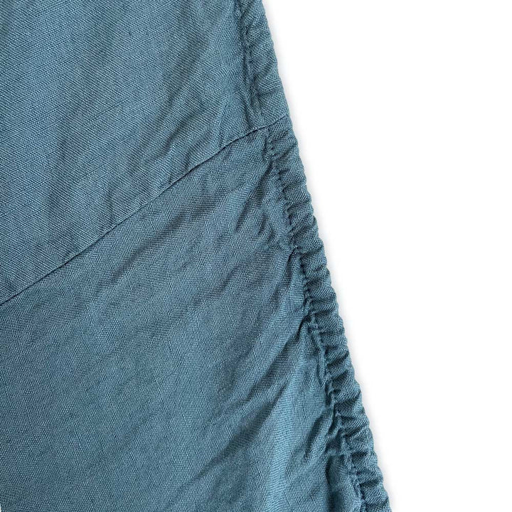 Leinen Spannbettlaken LIVA - Graublau Detail