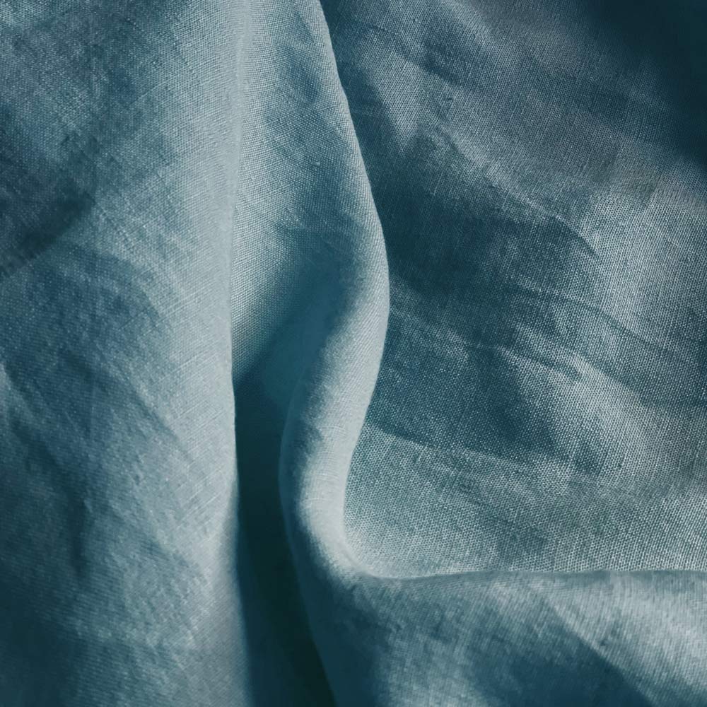 Leinen Kopfkissenbezug LIVA - Graublau Stoffdetails