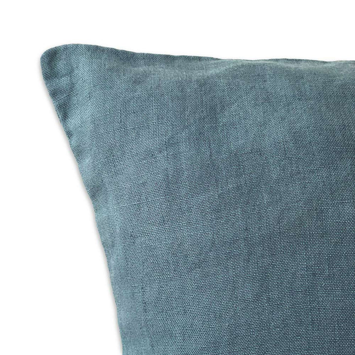 Leinen Kissenhülle LIVA - Graublau Stoffdetails Kissen