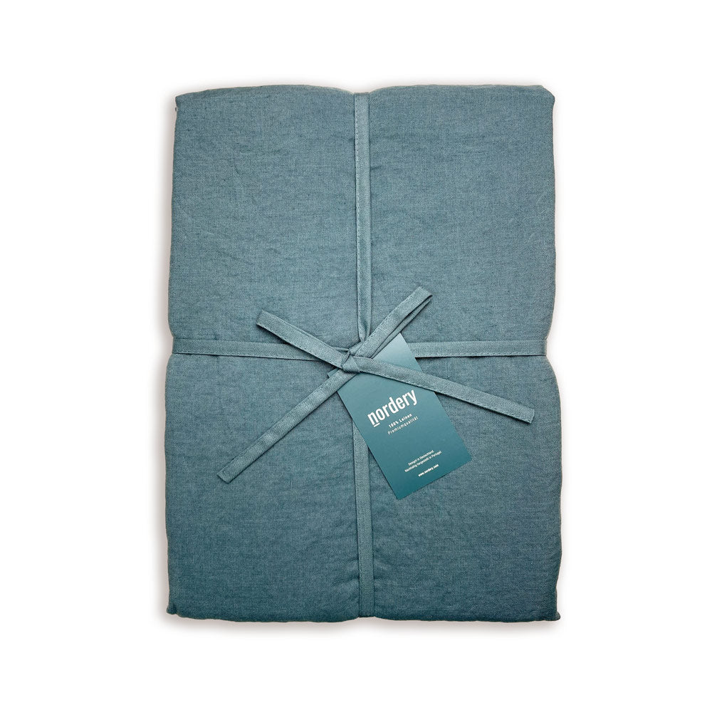 nordery premium collection Bettwäsche Bettbezug Leinen Liva graublau nachhaltig  zertifiziert 135x200 155x220 200x200 cm verpackung